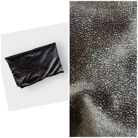 TopShop velvet glitter tube top - Picture 1 of 5